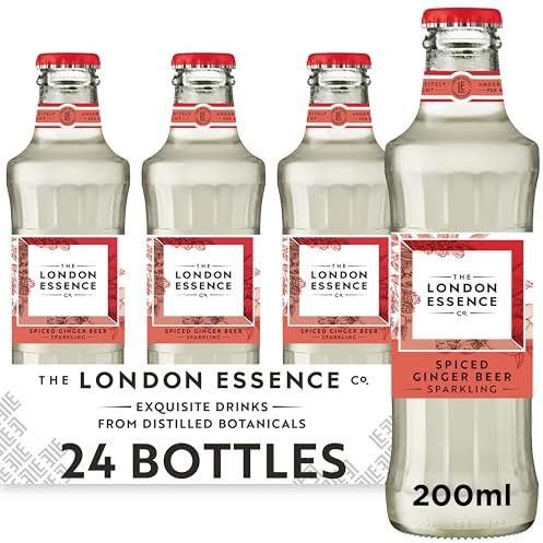 The London Essence Co. Ginger Beer, Premium Cocktail Mixer, 200ml, Pack of 24 bottles, No Artificial Colours Preservatives or flavours, Low Calorie