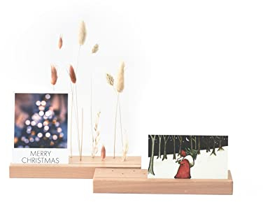 anaan Dione Kartenhalter Holz Fotohalter Flowergram Blumenleiste Trockenblumen Halterung Tischkartenhalter für Hochzeit Tischdeko (24cm 2er Set)