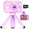 HOFIT Kinderkamera mit Hochklappbarem Objektiv, Geschenke Mädchen 3 4 5 6 7 8 9 10 11 12 Jahre, 1080P Digitalkamera Kinder, 32 GB SD-Karte, Geburtstagsgeschenk Weihnachten Spielzeug ab 3-12 Jahre