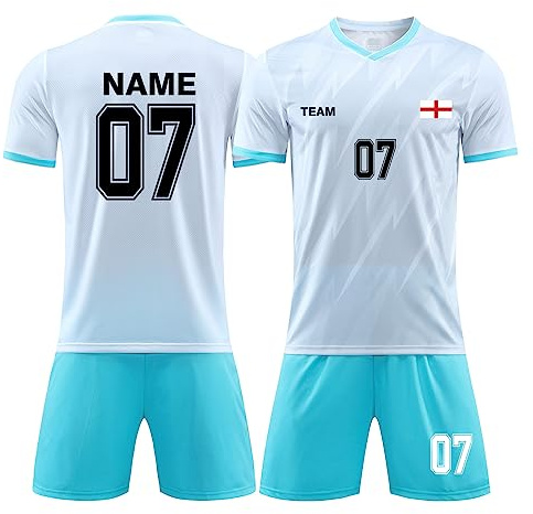 LAIFU Personalisierte Fussball Trikot Kinder Jungen Trikot mit Namen Fußball Trikot Kinder mit Namen