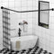 Sikaiqi Dehnbare 304 Edelstahl L-Form Badezimmer Badewanne Ecke Duschvorhangstange (Schwarz 60-133 cm x 180-215 cm), bohrfreie Installation, für Badezimmer, Bekleidungsgeschäft, Privatraum