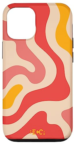 Retro Liquid Swirl Groovy Abstraktes Muster Wave Red Phone Hülle für iPhone 12/12 Pro