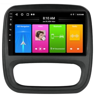 GPS Navi 9 Zoll PKW LKW Navigation mit Europa UK Karten, Car Autoradio mit Wireless A-pple Carplay&Android Auto,Lebenslang Kostenloses Kartenupdate,Blitzerwarnung, Sprachführung Fahrspurassistent