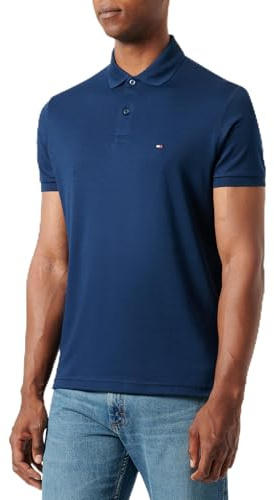 Tommy Hilfiger LIQUID COTTON ESSENTIAL REG POLO S/S Polo Herren, Blue (Night Sky), XXL