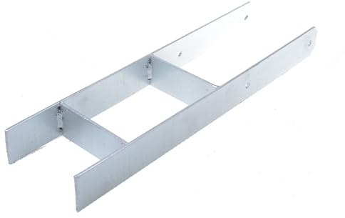 Aqbau® H pfostenträger 161mm Pfostenträger H form Pfostenanker H-anker h-pfostenträger Pfostenschuhe H-Träger Betonanker Gesamthöhe 600 mm Metall Verzinkt