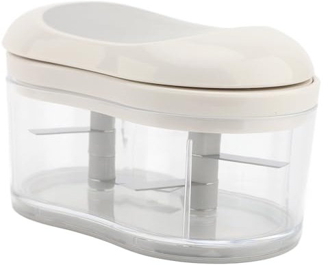 Tritacarne Manuale in Acciaio Inox Tritatutto per Aglio con Contenitore per Cucinare in Casa, Campeggio
