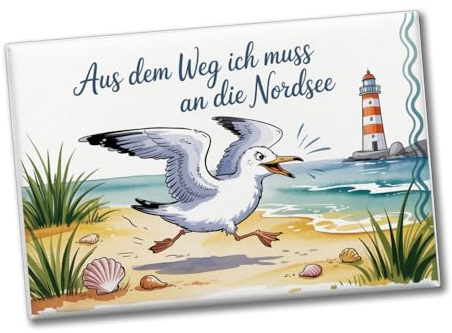 Möwe am Strand - aus dem Weg Souvenir Souvenir Magnet lustiger Souvenir Magnet maritim