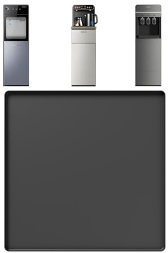 Lawnoval Tapis de réfrigérateur en silicone antidérapant avec bords surélevés pour protéger le sol sous les mini réfrigérateurs, machines à laver et plantes Noir 50 x 50 cm