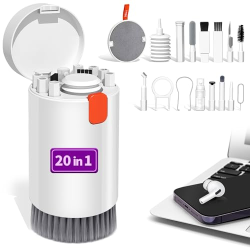 20-in-1 Elektronisches Reinigungsset für Tastatur, iPhone, AirPods, MacBook, iPad, Reinigungsspray & Bürste für Laptop, Tablet, Ohrhörer, Mehrzweck-Reinigungswerkzeug für digitale Geräte