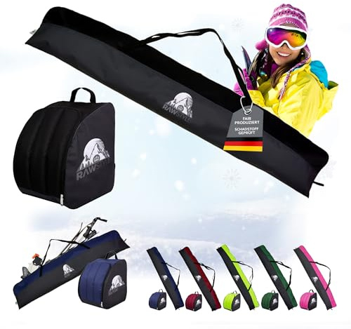 BambiniWelt by Rafael K. Ski Set - Skischuhtasche 40x42x30cm - Skitasche wasserdichte Wintersporttasche mit Reißverschluss - Skiaufbewahrungtasche für Ski, Skischuhe, Helm & Handschuhe