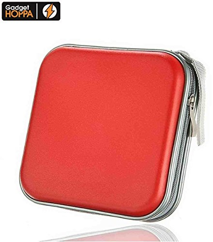 Gadget Hoppa 40 Capacity CD DVD Case Wallet Cover Carry Case Portable Storage Organiser Bag – RED
