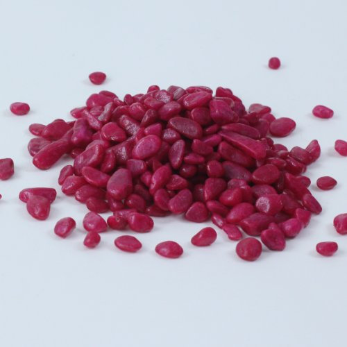 Nuggets Dekosand Dekosteine Steine Sand Streudeko, 6 - 8 mm Korngröße, 1kg im Beutel (fuchsia)