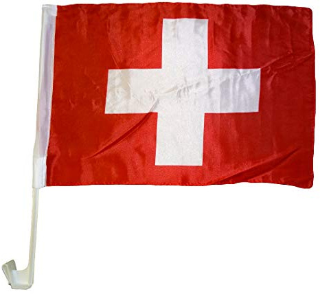 NFP 1 x Autofahne Autoflagge 45 x 30 Schweiz Auto Fahne Fahnen Flagge Flaggen EM 2016 mit Halterung