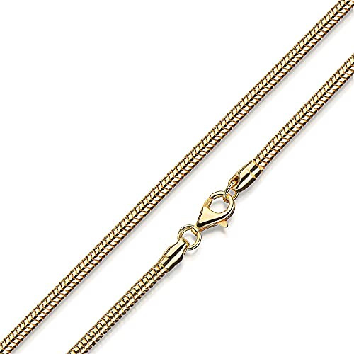 MATERIA 925 Silber Schlangenkette Gold - Damen Halskette Collier vergoldet 2,7mm in 40-80 cm + Box #K54