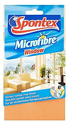 SPONTEX - 2 Mikrofasertücher speziell für Glasscheiben, perfekte Verarbeitung, entfernt Fingerabdrücke, 2 Stück