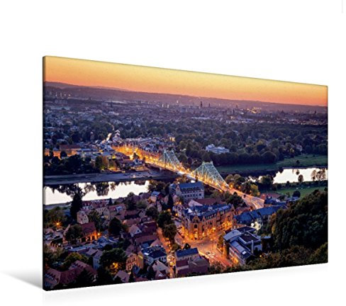 Premium Textil-Leinwand 120 x 80 cm Quer-Format Blaues Wunder, Dresden | Wandbild, HD-Bild auf Keilrahmen, Fertigbild auf hochwertigem Vlies, Leinwanddruck von Gerhard Aust