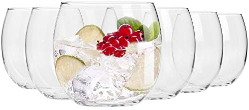 Krosno Vasos de Agua Jugo Highball | Conjunto de 6 Piezas | 410 ML | Colección Harmony | Perfectos para Uso en Casa, Restaurante y en Fiestas | Apto para Lavavajillas