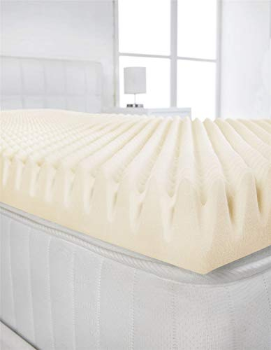 Littens 3 (75mm) Extra Deep European Continental Double Bed Size Visco Memory Foam Mattress Topper Profile, Egg Shell Crate Box, Orthopaedic, Support, Pain Relief (140cm x 200cm) UK Made