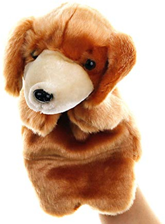 NUOBESTY Chiot en Peluche Adorable marionnette à Main Chien poupée Dessin animé Cosplay Jeu de rôle Jouet pour Enfants bébé Enfant en Bas âge (Couleur aléatoire 25 cm)