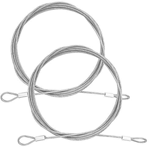 DanziX 2 Piezas Candado de cable de seguridad - Cable de Acero con bucles,Cable de Bucle con Revestimiento de plástico Inoxidable, Cables de Bloqueo Para Bicicleta, 2.5m