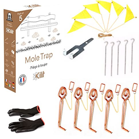 KALIGEN® ✮ Mole Trap ✮ | Natural Mole Trap without Ultrasound | Natural Putange Mole Trap for The Beginner or Professional Mole Finder | 100% Copper without Fumigant (Pack of 5)
