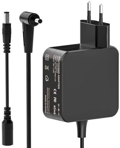 Etssembo 65W Kompatibel Mit ASUS Laptop Ladekabel 19V 3,42A Netzteil für VivoBook ZenBook 17 14 15 S14 S15 E203M E406M E410M X540S X540L X540UA UX303U UX305 UX305C UX330U UX430U F555L Ladegerät