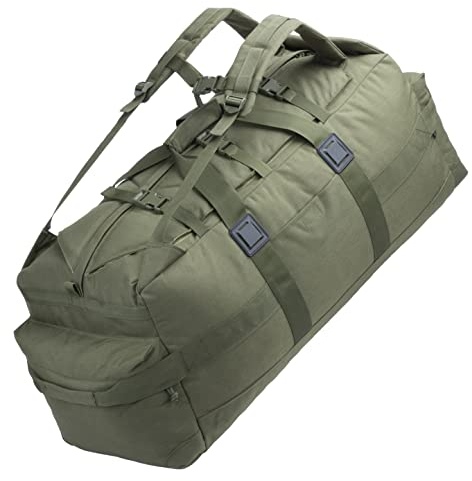Backferry Große Militärtasche Taktische Ausrüstung Tasche Armee Reisetasche mit verdeckten Rucksack Stil Schultergurte 85L (Olivgrün)