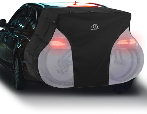 TeamObsidian Bike Cover - Outdoor Storage, Bicycle Transportation or Travel - Waterproof eBike Protection - For 1 to 3 Bikes - Heavy Duty Ripstop 600D Oxford Material - Transparent
