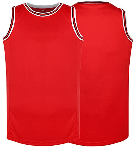 MESOSPERO Blanko Basketball-Trikot, wendbar, für Herren, Mesh, Sport-Shirts, Training, Übung, S-3XL, rot, 3X-Groß