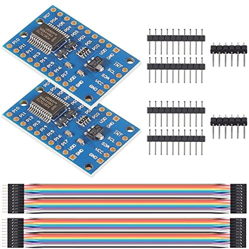 Youmile 2 Stück PCF8575 IO Expander Modul I2C bis 16IO Modul I/O Extension Shield Modul 16 Bit SMBus I/O Ports mit Dupont Kabel für Arduino UNO R3