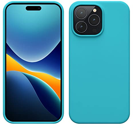 kwmobile Handyhülle für iPhone 14 Pro Max Hülle, für iPhone 14 Pro Max Case - Hülle Silikon - kabelloses Laden - Cool Glacier