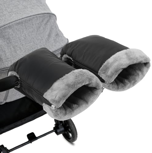 Infreecs Guantes calentadores de manos para cochecito, manguito con forro polar, impermeable y cortavientos - 18 * 26cm(Zip)