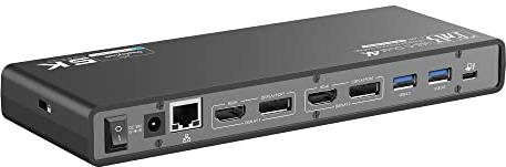 T'nB - Station d'accueil, Double Écran 4K 60 Hz avec Charge 100 W | Dock USB C 14 en 1 avec 2 HDMI, 2 DisplayPort, 6 USB 3.0, RJ45 Gigabit, Audio, Charge Power Delivery incluse