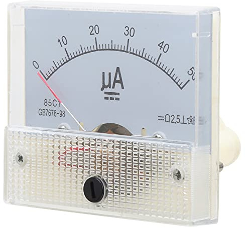 Misuratore di Corrente Analogico da Pannello, Puntatore CC da 0 a 50UA Dispositivo di Misurazione del Circuito di Linea Dell'amperometro della Testa Dell'amperometro CC