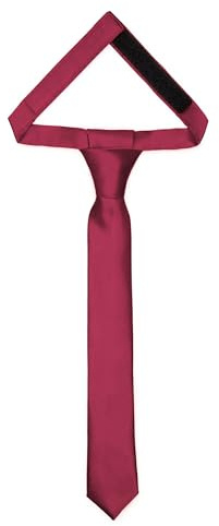 Ladeheid Cravatta per bambini per ragazzi - Look elegante lucido, Pre-legata con chiusura a strappo, Perfetta per occasioni speciali - Cravatta a clip stilosa TKS (31cm x 4cm, Borgogna)