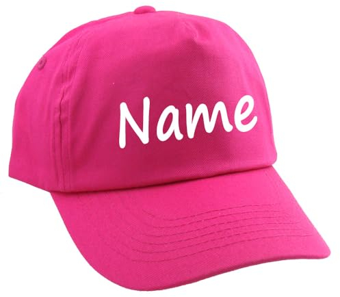 Elefantasie Personalisierte Cap für Kinder Baseball Kappe mit Name oder Wunschwort Bedruckt für Jungen und Mädchen Pink