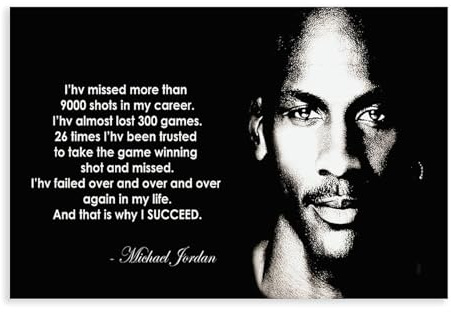 AMATWI Poster auf Leinwand, Motiv: Basketball-Stern, Michael Jordan, Wandkunst, Dekordruck, Bild für Wohnzimmer, Schlafzimmer, Dekoration, ungerahmt, 30 x 45 cm