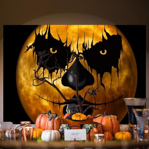 Glückliche Halloween-Kulisse Verkleidet Party Fotografie Mond Nacht Hintergrund gruselig schwarzer Geist Spukhaus Wanddekorationen 150cmx100cm