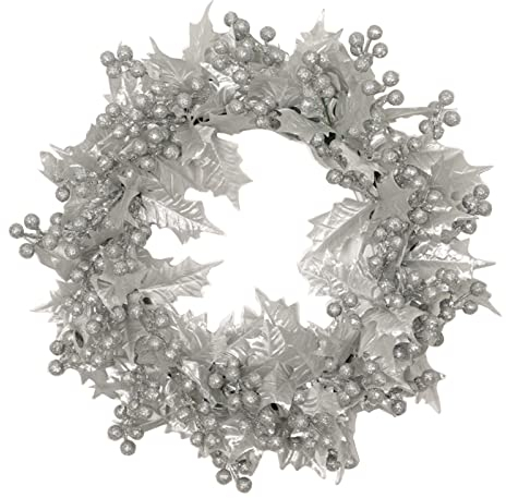 Künstlicher Weihnachtskranz Silber Schaum Pulver Obst Hängender Weihnachtskranz Outdoor