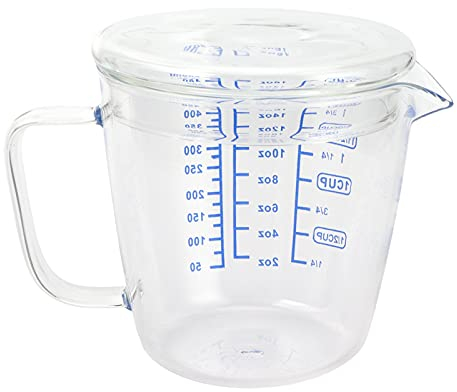 ZPSHYD Brocca graduata in vetro con coperchio, resistente al calore, 500 ml, utensile da cucina