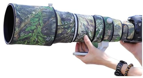 CHASING BIRDS Rivestimento impermeabile mimetico per obiettivo Canon EF 500 mm F4 L IS II USM copertura protettiva antipioggia (verde foglia mimetica)