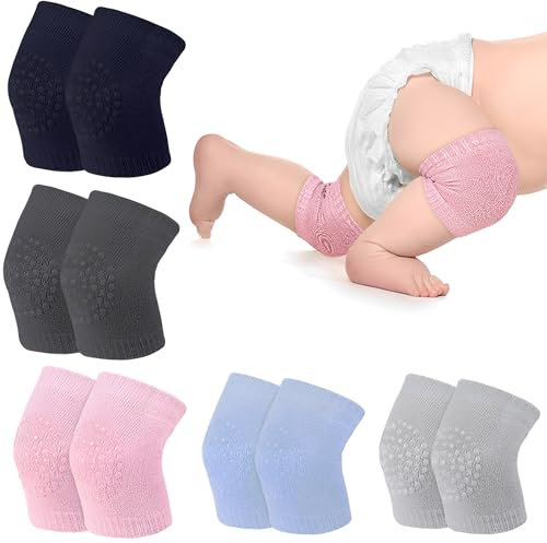 MZSX 5pcs Knieschützer Baby Krabbeln Mädchen Jungen mit Anti-Rutsch für sicheren Halt Knieschützer, Baby Knieschützer für Krabbeln, Kinder Krabbelhilfe für 0-24 Monate Jungen und Mädchen