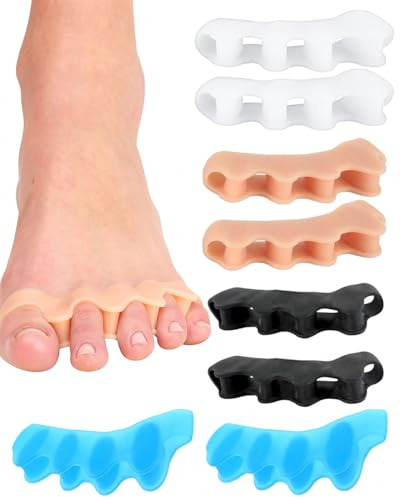 KGDUYC 4 Pares Separadores de Dedos de Los Pies,Separador Dedos Pie Silicona,toe spacer，Separador Dedos Pie Juanete Toe Spacer, Ajuste Ballet Yoga Atletas Hombre y Mujer para Todos los Pies