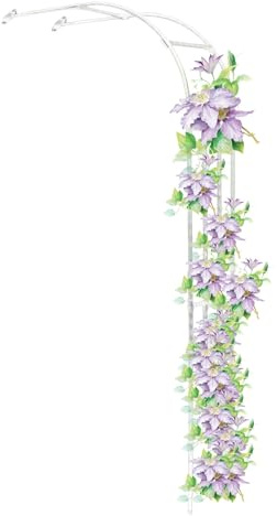 Árbol de enrejado de jardín de medio lado blanco para plantas trepadoras al aire libre, decoración de patio y jardín, 240 x 240 x 40 cm