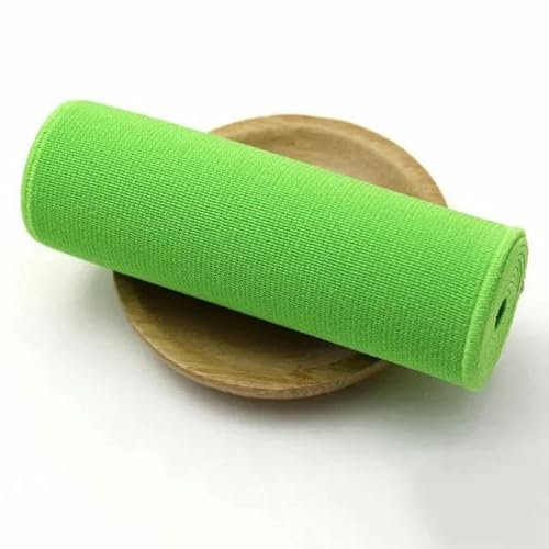 Banda elástica de poliéster de 2 m y 10 cm de ancho, color beige vino, banda elástica de goma gruesa de doble cara para accesorios de cintura de ropa, verde claro, 10 cm, 2 metros