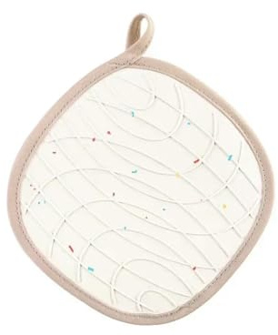 LWDXMYKW presine da Cucina Guanti di Cotone Forno Isolanti Calore Cottura Tappetino Cramo-Beige Pot Mat