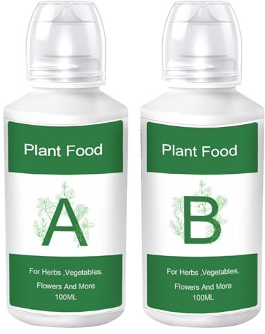 Fertilizante Hidropónico AB, Abono Plantas Hidroponia, Solución Fertilizante Plantas Verdes, Set De Soluciones Nutritivas - Fertilizante A+B, Proporciona Un Aporte Nutricional Completo