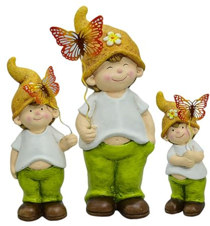 CIMAXIC 3stücke Gartenzwerg- Gartenzwerg-Statue Aus Keramik Gartenfiguren-Dekoration Schreibtisch-