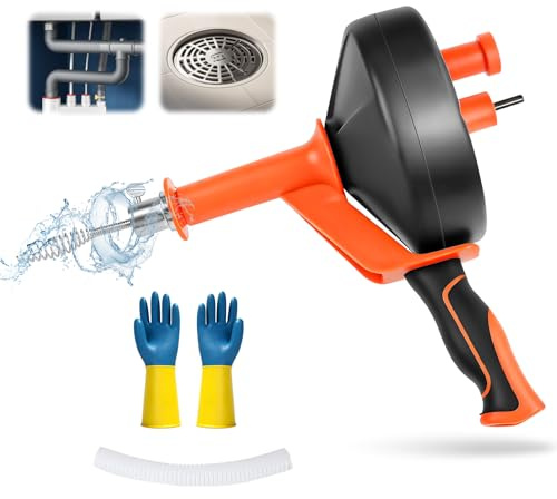 Axlyca Spirale per la Pulizia Dei Tubi 10M,Sonda Sturatubi Spirale per la Pulizia dei Tubi,Spirales per la Pulizias Dei Tubis Sonda Sturatubis Set per Cucina,Lavello,Doccia,Vasca da Bagno,WC