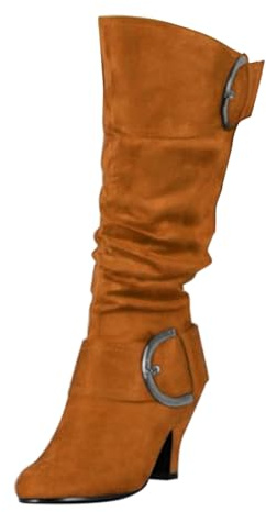 Anfibi Donna Alti Traforati Leggeri Casual con Tacco Largo Boots Stivali da Donna Comodi con Punta Tacco Alto Casual Rilassato per Lavoro E Tempo Libero